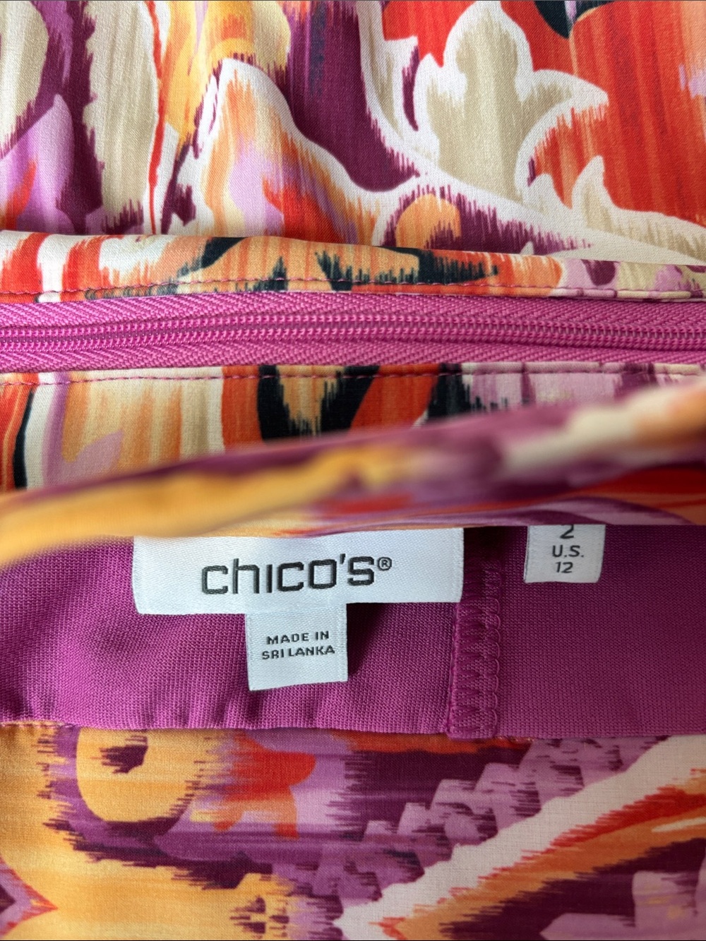 Chico's Purple & Pink Multicolor Printed Mini Skirt - Picture 8 of 11